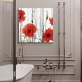thumbnail image 5 of Red Poppy Floral Canvas Wall Art for Bedroom Bathroom Vintage Rustic Wood Picture Print Painting Artwork for Living Room,Kitchen,Office,Stretched and Framed 16"x16", 5 of 6