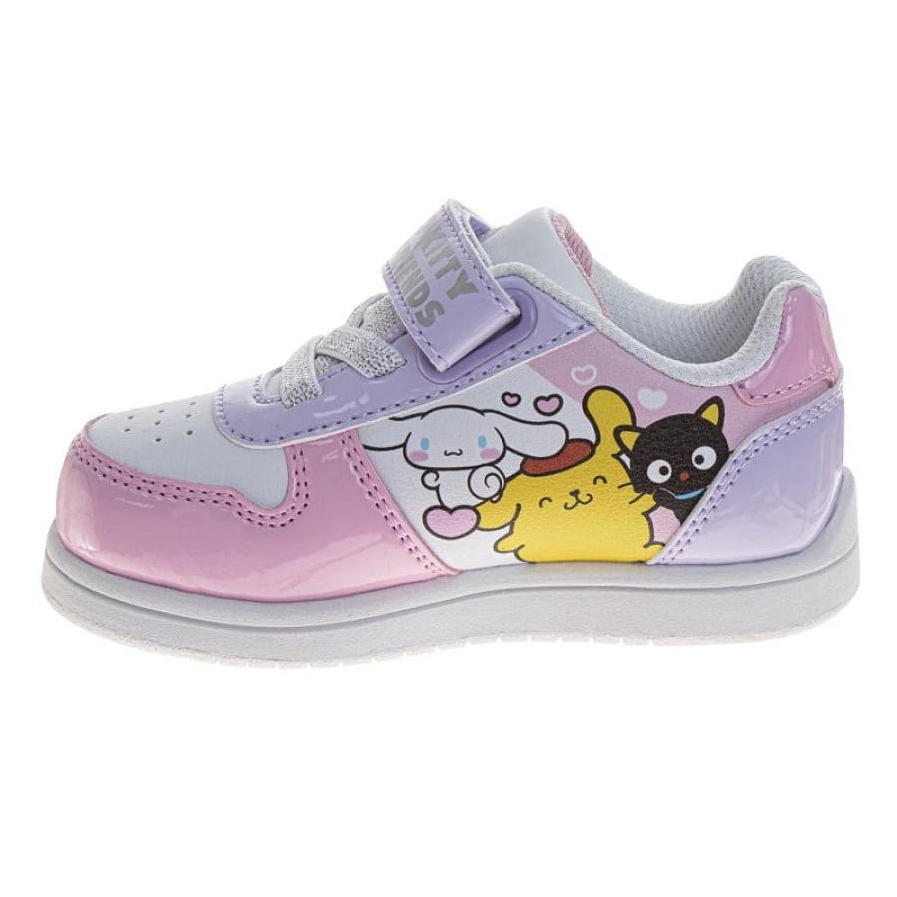 Hello Kitty Hook And Loop Girls Hello Kitty And Friends Sneakers. (Toddler Little Kids), Pink Purple, Size: 6