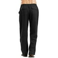 thumbnail image 5 of Frontwalk Men's Cotton Linen Pants Elastic Waist Drawstring Long Pants Casual Loose Pant with Pockets, 5 of 6