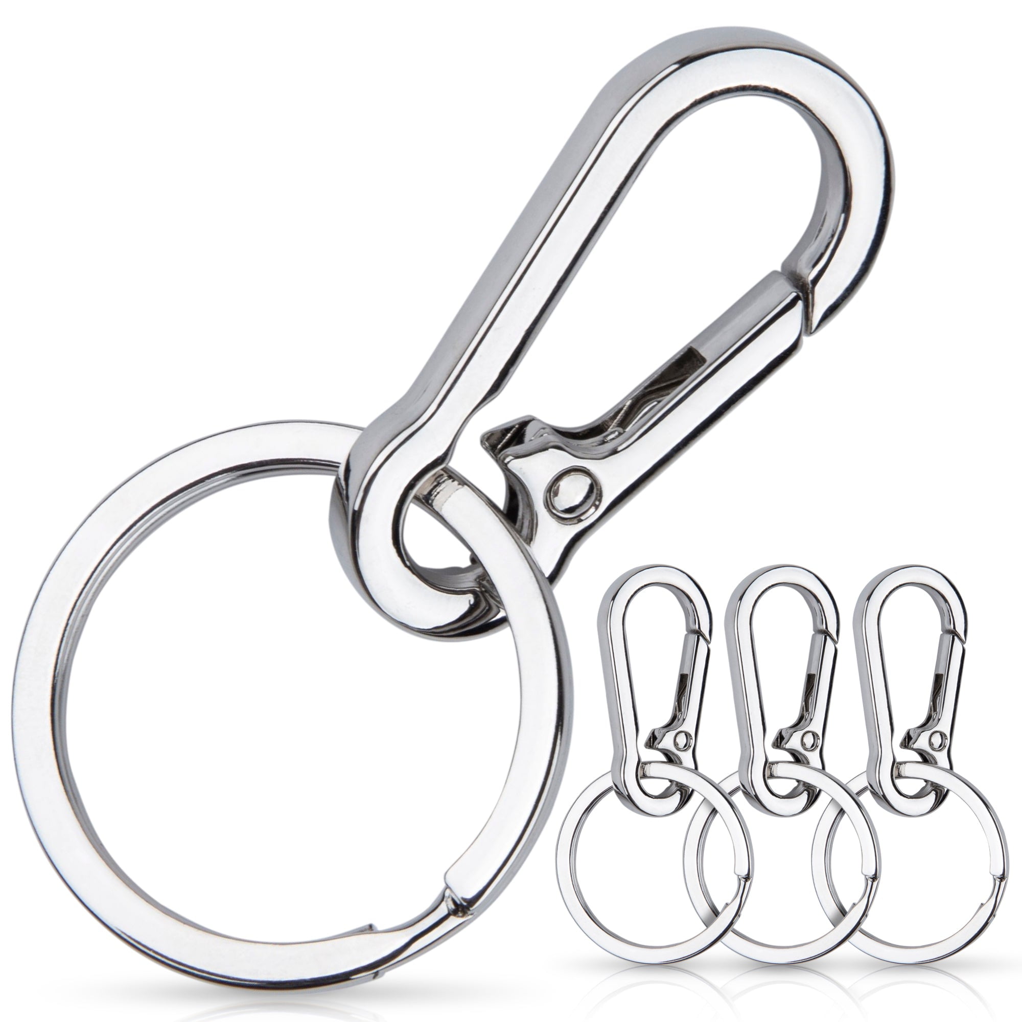 4 Piece Key Rings with small Carabiners - Walmart.com