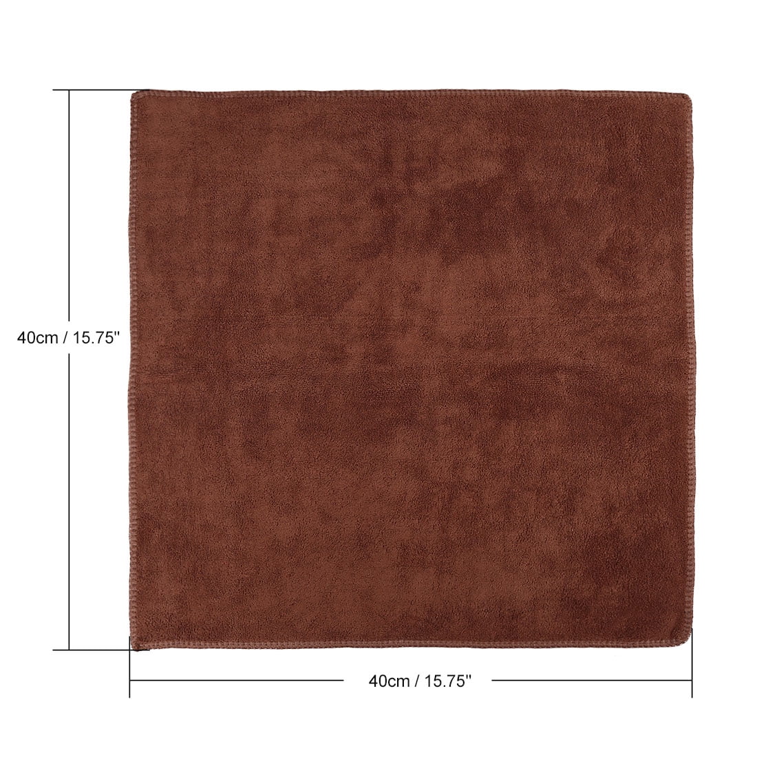 Unique Bargains 3pcs 400gsm Brown Microfiber Cleaning Absorbent Washing Towel 40 x 40cm