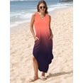 thumbnail image 3 of Vestido largo SAMPEEL 2025, a la moda de vacaciones en la playa, cuello en V, XXL, 3 of 6