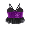 thumbnail image 4 of Haitryli Disco Theme Party Wear for Girls Sequins Jazz Dance Outfits  Shiny Mesh Ruffle Tank Top with Flare Pants Dancewear Purple 8, 4 of 7