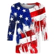 thumbnail image 5 of Lorytime 3/4 Length Sleeve Womens Tops 4th of July Tops Stars and Stripes Outfits Lorytime Patriotic Graphic Clothes, 5 of 5