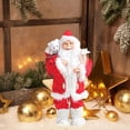 thumbnail image 6 of Christmas Santa Figurine Wood Cloth Santa Claus Doll for Xmas Indoor Bedroom B, 6 of 8
