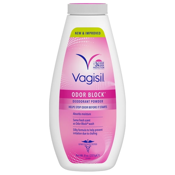 Vagisil Daily Intimate Deodorant Powder, with Odor Block Protection, Talc-Free, 8 oz