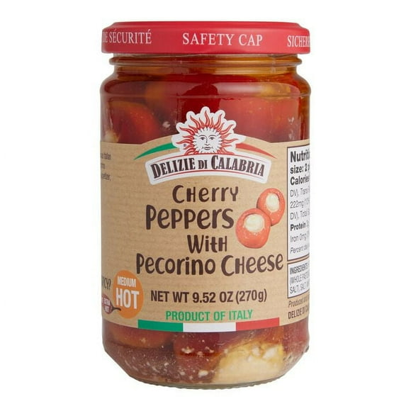 Delizie di Calabria Pecorino Cheese Stuffed Cherry Peppers 9.52 oz Pack of 4