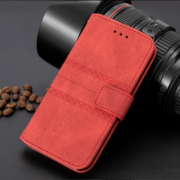 Allytech Compatible Flip Wallet Case For Motorola Moto G51 5G,Luxury PU Leather Kickstand Magnetic Closure with Wrist Strap Cover.For Motorola Moto G51 5G,Red