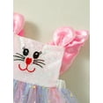 thumbnail image 6 of FEORJGP Kids Girls Easter Dress Toddler Baby 6M 1T 2T 3T 4T Sleeveless Sequins Tulle Dress Embroidery Bunny Party Dress Square Neck Colorful Princess Dress for Summer Daily Party, 6 of 9