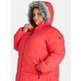thumbnail image 4 of Big Chill Women's and Women's Plus Wide Quilted Puffer Coat with Faux Fur Trim Hood, Sizes S-3X, 4 of 4