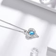 thumbnail image 5 of Love Heart Wings Necklace March Birthstone Pendant Aquamarine CZ 925 Sterling Silver Birthday Valentine's Day Gifts for Her Juwaliy, 5 of 8