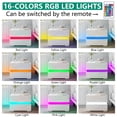 thumbnail image 3 of LED 2-Drawer Nightstand, Bedside Table with RGB LED Backlights, Bedroom Home Furniture, 3 of 9