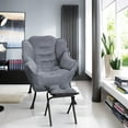 thumbnail image 5 of Fogcroll 2 in 1 Lazy Chair Accent Sofa Chair with Folding Footrest, Leisure Lounge Armchair with Stool Side Storage Pocket Rebound Sponge up to 330 Lbs for Bedroom, Living Room, Office, 5 of 12