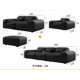 thumbnail image 1 of Living Room Tofu Block Top Layer Leather Big Black Cow Light Luxury Straight Row Sofa My Lux Decor Round, 1 of 29