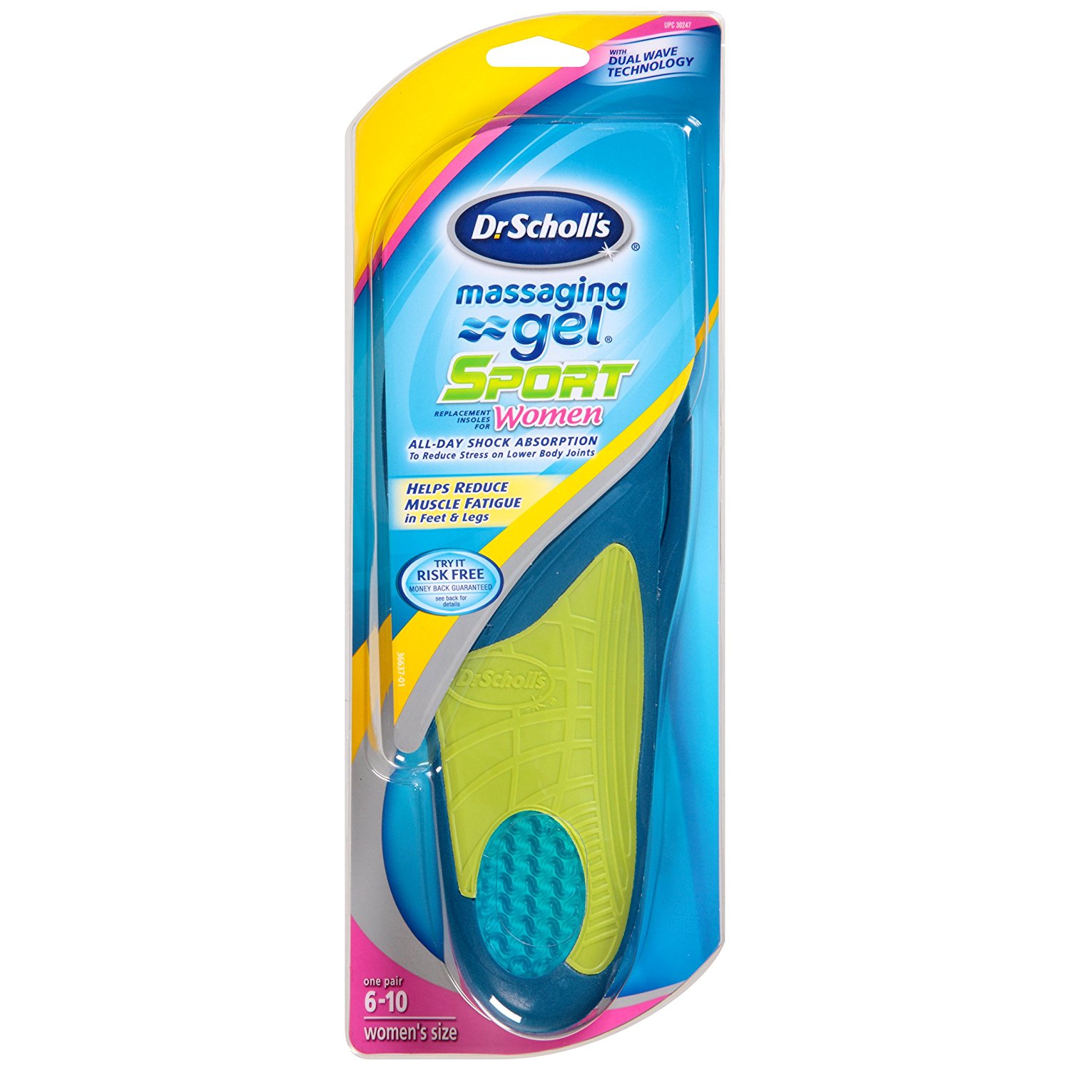 Vervolgen triatlon Berouw Dr. Scholl's Massaging Gel Sport Replacement Insoles (Women's Sizes 6-10)  1-PairAthlete-tested By Dr Scholls - Walmart.com