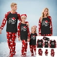 thumbnail image 3 of Odeerbi Christmas Pajamas for Family Holiday Long Sleeve Family Christmas Pajamas Matching Sets Dad Casual Printed Top Pants Outfits Loungewear Two-Piece Sleepwear Xmas PJs Set Red, 3 of 6