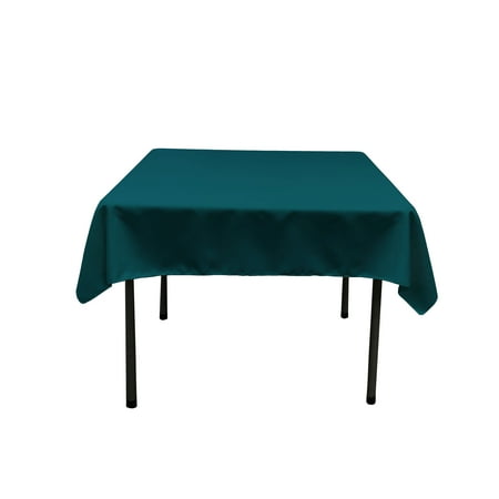 

LA Linen Polyester Poplin Square Tablecloth 52 by 52-Inch Teal Dark