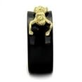 thumbnail image 4 of IP Gold+ IP Black (Ion Plating) Stainless Steel Ring with No Stone for Women No Stone Stone Color Style TK2240 Size 11, 4 of 4