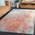 thumbnail image 3 of SAFAVIEH Malibu Dalia Distressed Polyester Area Rug, Rust/Aqua, 3' x 5', 3 of 13