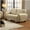 Beige, variant on Benzara Leather Upholstered Love Seat with Tapered Feet-Color:Beige