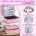 thumbnail image 5 of YAYUFN Nail Polish Organizer Bag, 3-Layer PU Leather Nail Organizer and Storage Holds 84 Bottles 15ml/0.5fl.oz and Nail Lamp,Large Holder Travel Carrying Case,Pink, 5 of 7
