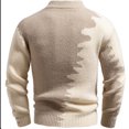 thumbnail image 3 of Miluxas Men's Gradient Sweater Round Neck Knitted Pullover Soft Casual Fall Winter Street Fashion Top Khaki, 3 of 4