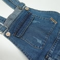 thumbnail image 4 of KIDSCOOL SPACE Girls Shorts,Little Girls Stretchy Denim Ripped Summer Shortalls,Deep Blue,8-9 Years, 4 of 6