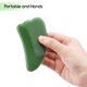 thumbnail image 5 of Herramienta de masaje Guasha de jade verde - Forma triangular para rostro, cuello y cuerpo - Incluye bolsa protectora y espuma - Relaja músculos y mejora circulación (10x5.5 cm), 5 of 6