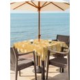 thumbnail image 3 of Outdoor Tablecloth with Umbrella Hole for Patio/Picnic/Party/Camping, Yellow Orange Dog Paw Waterproof Table Cloth Square Cover Washable, Modern Geometric Abstract Aesthetics (60"x 60"), 3 of 9