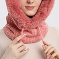 thumbnail image 5 of GRNSHTS Women Winter Hood Faux Fur Hat with Knitted Ski Mask Scarf Neck Warmer Fleece Lined Balaclava for Snow Outdoor Sports (Red), 5 of 8