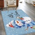thumbnail image 2 of 2.7'x5' Area Rugs, Christmas Snowman Indoor Outdoor Area Rug for Living Room Bedroom, Xmas Tree Winter Snowflake Blue Washable Bathroom Rugs Kitchen Floor Carpet Mats Home Decor Aesthetic, 2 of 8
