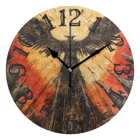 Bird Sun Wings 10 inch Wall Clocks Non Ticking Easy to Read Battery Decorative for Home Bathroom Kitchen Bedroom Living Room