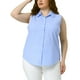 thumbnail image 1 of Camisas sin mangas de verano para mujeres de tallas grandes Agnes Orinda, blusas de botón, 1X azul claro, 1 of 6
