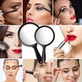 thumbnail image 4 of Soidarity Espejo de mano transparente de doble cara 2x, espejo de aumento portátil y versátil con mango Pinceles de maquillaje y herramientas negro, 4 of 6