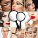 thumbnail image 4 of Soidarity Espejo de mano transparente de doble cara 2x, espejo de aumento portátil y versátil con mango Pinceles de maquillaje y herramientas negro, 4 of 6