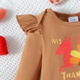 thumbnail image 4 of Gaexia Baby Girl Sets 6-9 Months Baby Girl Thanksgiving Outfit Bodysuit+Tutu Skirt+Headband Clothes Set Christmas Clothes,Z16-Brown,3-6 Months, 4 of 8