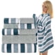 thumbnail image 4 of Juego de 8 Toallas de Terciopelo de Rayas Anchas, Toallitas de Baño Absorbentes, Juego de Toallitas para Adultos, 4 of 7