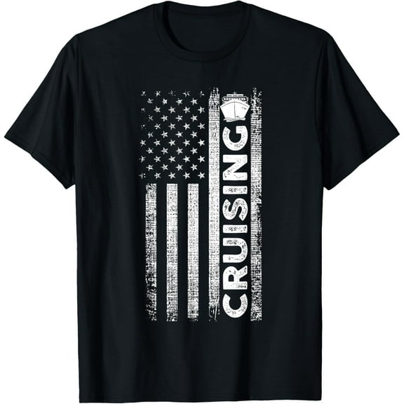 Cruise Ship Captain American Flag Cruising T-Shirt