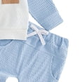 thumbnail image 4 of felwors Toddler Baby Boy Fall Clothes Waffle Contrast Color Sweatshirt Pants Sets Infant Winter Outfits, 4 of 5
