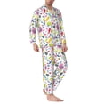 thumbnail image 2 of Honeii Undersea Seahorse Pattern Mens Pajamas Set,2pcs Men's Lounge Long Sleeve Sleep Shirt and Pajama Bottoms Sleepwear Set,Mens Pjs Sets-X-Large, 2 of 7