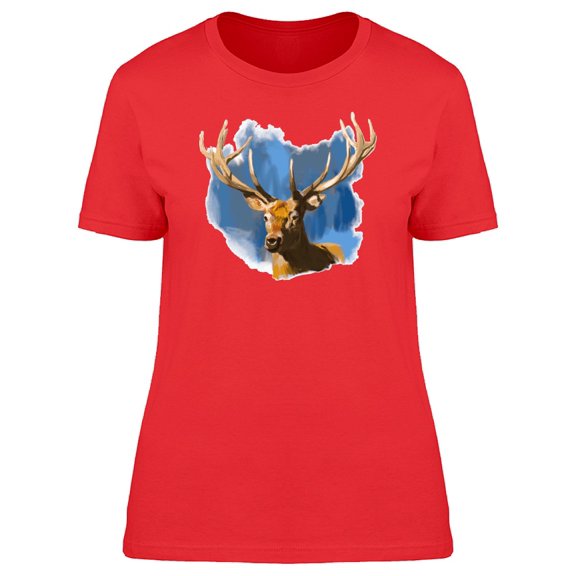 Realistic Painting Of A Deer Tee Women's -Image by Shutterstock