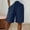 Navy, variant on Womens Bermuda Shorts with Pockets- Elastic Waist Casual Drawstring Baggy Cotton Shorts Navy Size 2XL
