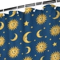 thumbnail image 3 of Blue Sun Moon Star Pattern Shower Curtain 36"x72" ,Bathroom Decorative Shower Curtains Set with 12 Hooks,Modern Waterproof Washable Shower Curtain, 3 of 6