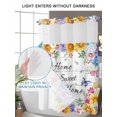 thumbnail image 6 of No Hook Shower Curtain with Snap-in Liner, Spring Wildflowers Waterproof Fabric Bathroom Curtains, Watercolor Floral Leaf Wood Grain Bath Curtains & Mesh Top Window 72"x84" Long, 6 of 9