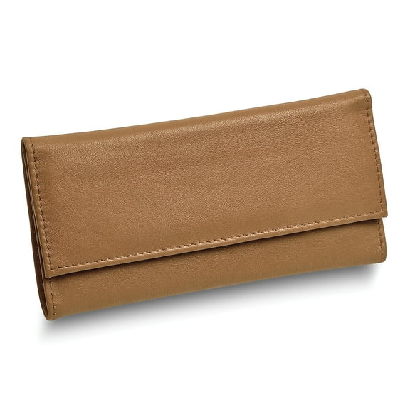 Tan Leather Magnetic Closure Slim Jewelry Wallet GM17714