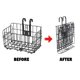 thumbnail image 5 of Cesta de bicicleta sólida plegable fácil desmontable cestas traseras delanteras de metal de liberación rápida soporte para compras de bicicletas acces Negro Soledad Cesta de bicicleta Delantera Trasera, 5 of 10