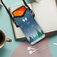 thumbnail image 2 of ZIATUBLES Cellphone Crossbody Bag Stylish Water Resistant Neoprene Portable Phone Pouch with Adjustable and Detachable Strap , 4 X 8 Inch, Bow Snowflake Tree, 2 of 7