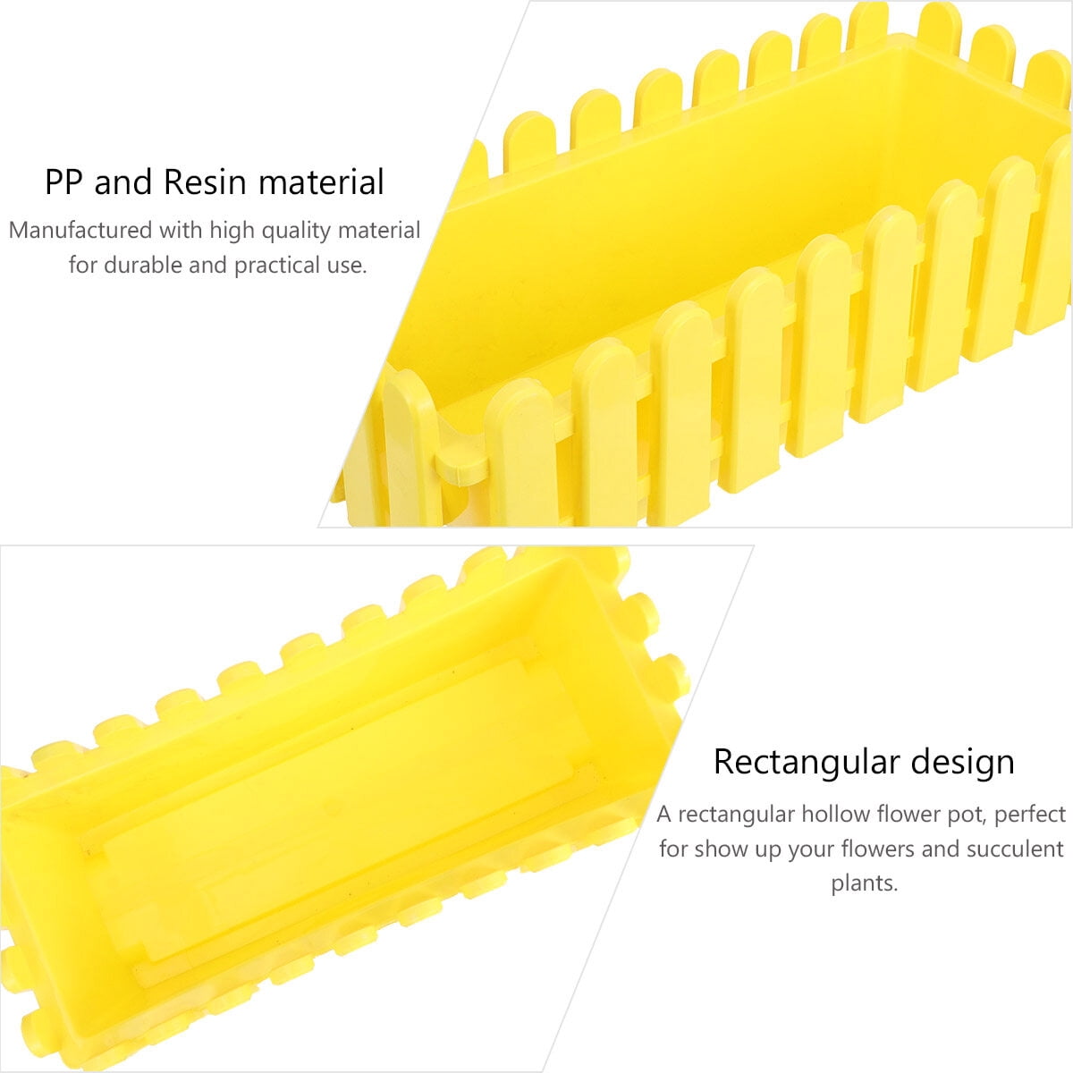 NUOLUX Durable Yellow PP Resin Flower Pot for Garden and Patio 3Pcs