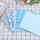 thumbnail image 3 of Lot de 5 tissus en coton imprimés pour loisirs créatifs, couture, matelassage, 50 x 50 cm, bleu, 3 of 4
