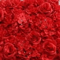 thumbnail image 3 of Silk Hydrangea Artificial Rose Flower Wall Flower Mat Wall Wedding Background Red, 3 of 6